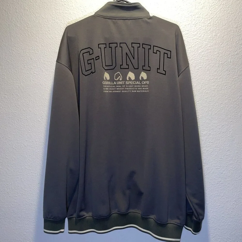 Vintage Gorilla Unit Special Ops G Unit Mens 2XL XXL Green Jacket Full Zip Y2K